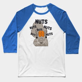 Nuts Brain Japanese Fox Eastern Gray Squirrel Lover Squirrel Baseball T-Shirt